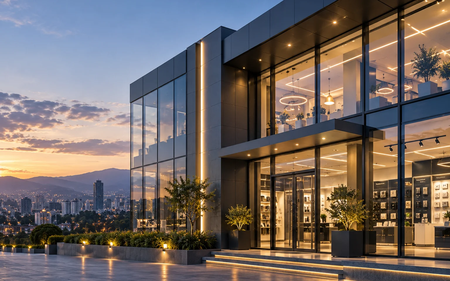 Modern electrical materials showroom and building environment